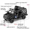 1:32 Scale Sword Toothed Tiger Armored Car Model Toy Wheel Steering Music Light Off-road Police Vehicles Shock Absorption Gifts