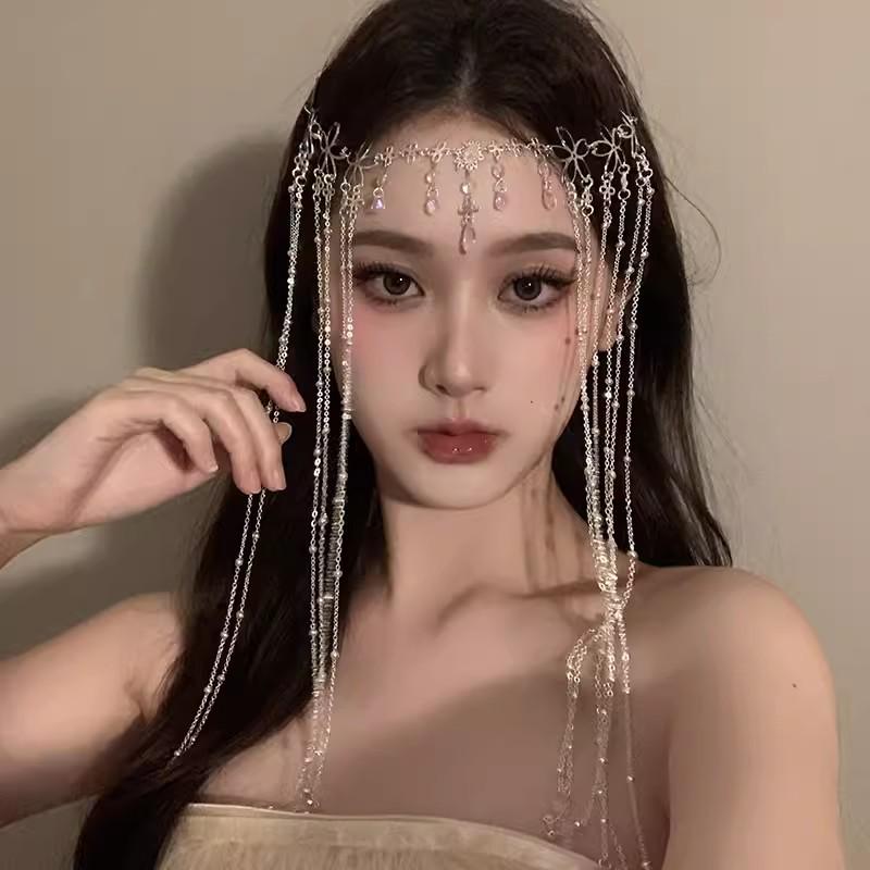 Bohemian Princess Tassel Forehead Pendant - Exotic Ethnic Style Hair Accessory