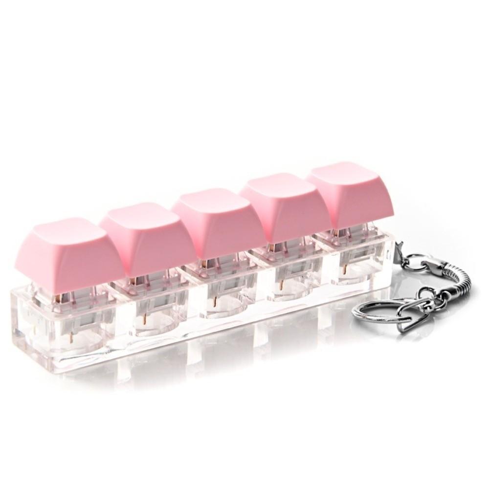 Key Button Decompression Toys 5 Keys Keyboard Fidget Keychain Relaxing Keycaps Keychain Toys Adult