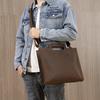 Men's Genuine Leather Handbag, Top Layer Cowhide Briefcase, Yellow Ox Crazy Horse Retro Minimalist Crossbody Bag, Computer Bag