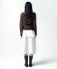 INSILENCE WOMEN Cowl Neck Hooded Knit Brown