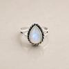 Rainbow Moonstone Pear Statement Ring, 925 Sterling Silver Jewelry, Handmade Bohemian Ring for Women