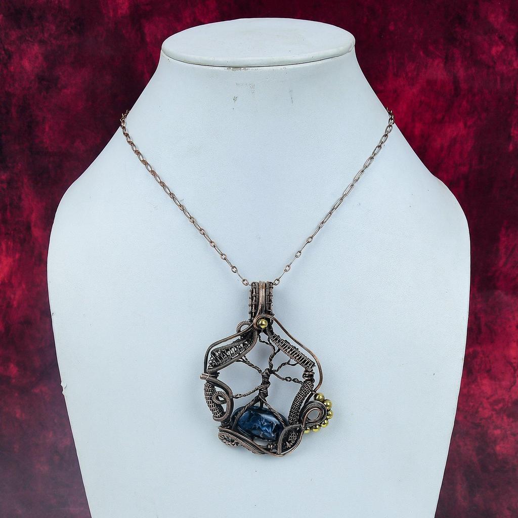 Tree Of Life Pietersite Pendant Copper Wire Wrapped Jewelry Gemstone Pendant