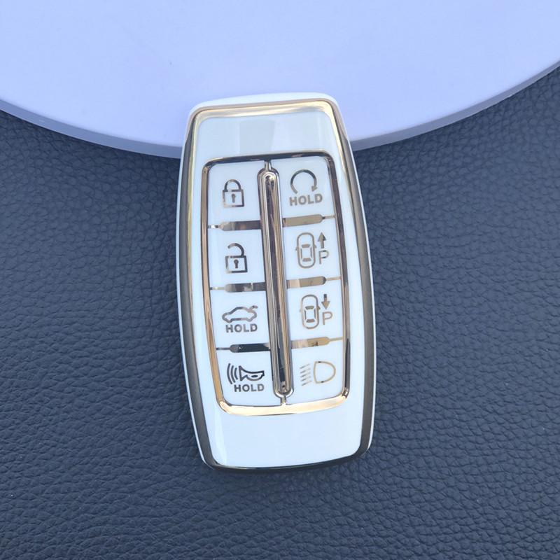Car TPU Key Case Cover Holder for Hyundai Genesis GV70 GV80 GV90 2020 2021 2022 Key Shell Ring Protective Accessories