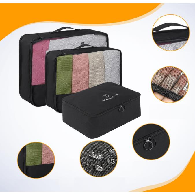 Travel Organizer Set of 7 for Clothes, Cosmetics, Shoes, and Suitcases