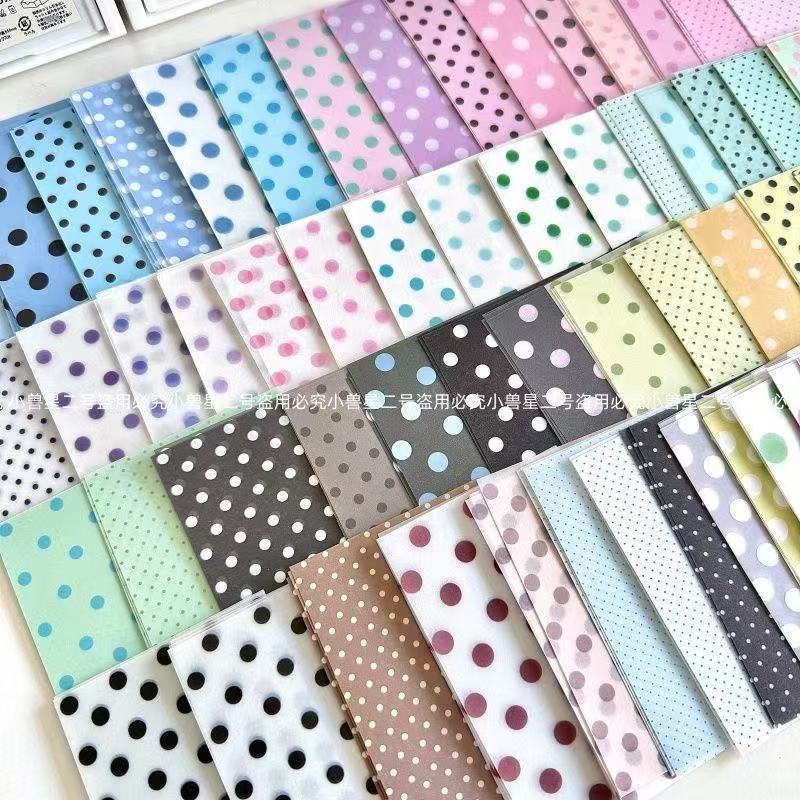 128PC Korean Style Contrasting Color Polka Dot Sulfuric Acid Paper Hand Account Decoration Material Paper Note Inner Page Paper