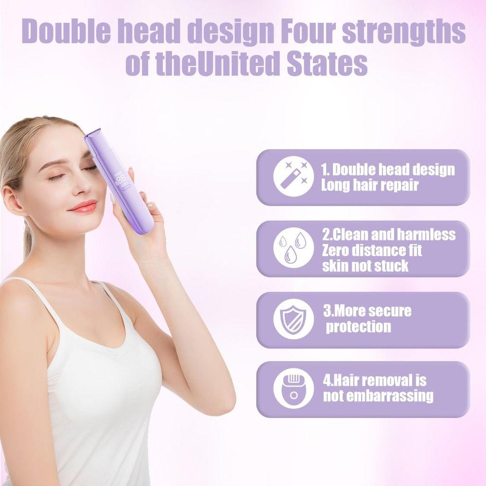 LED Display Women Hair Trimmer Rechargeable Full Body Hair Removal  Private Area