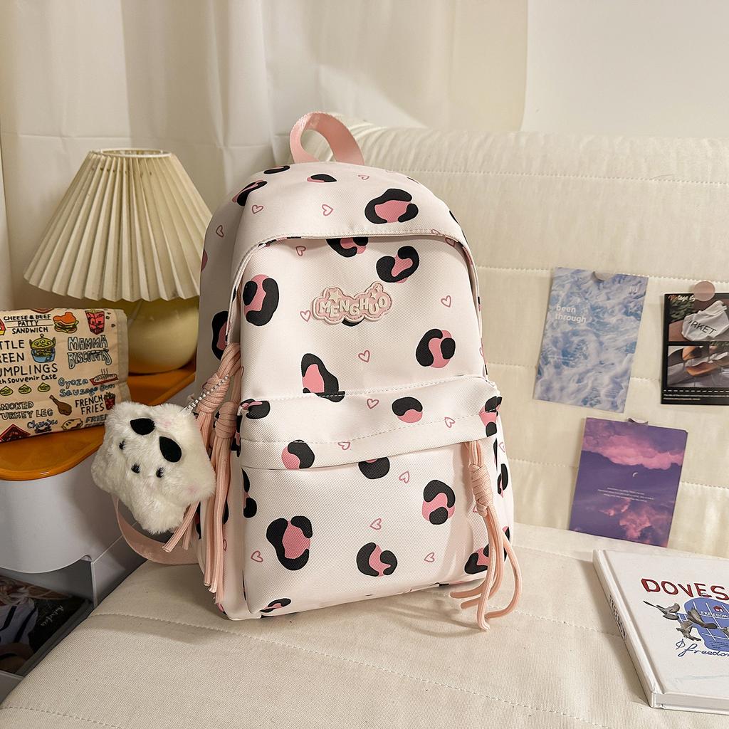 Schoolbag spring new milk whirring cute sweet girl travel backpack Korean ins college wind polka dot light backpack