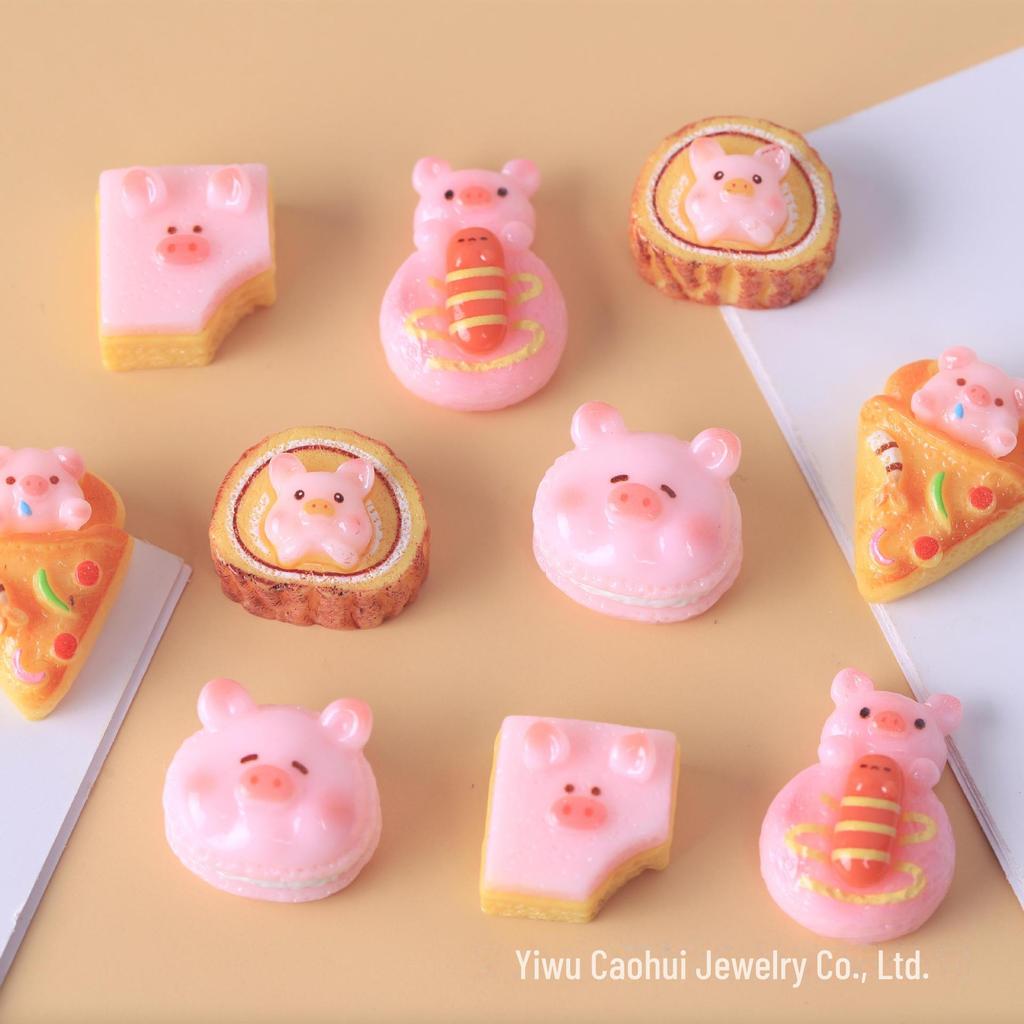 Childlike DIY Cream Bread Cake Keychain Pendant - Resin Craft Accessories