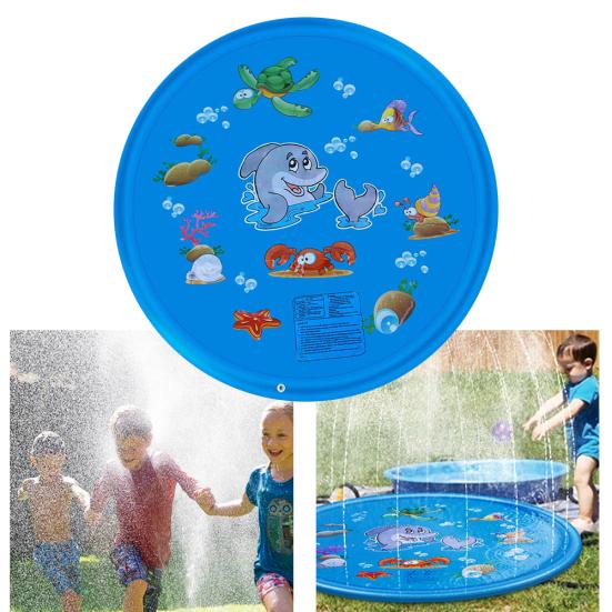 Outdoor Lawn Beach Sea Animal Inflatable Water Spray Kids Sprinkler Play Mat