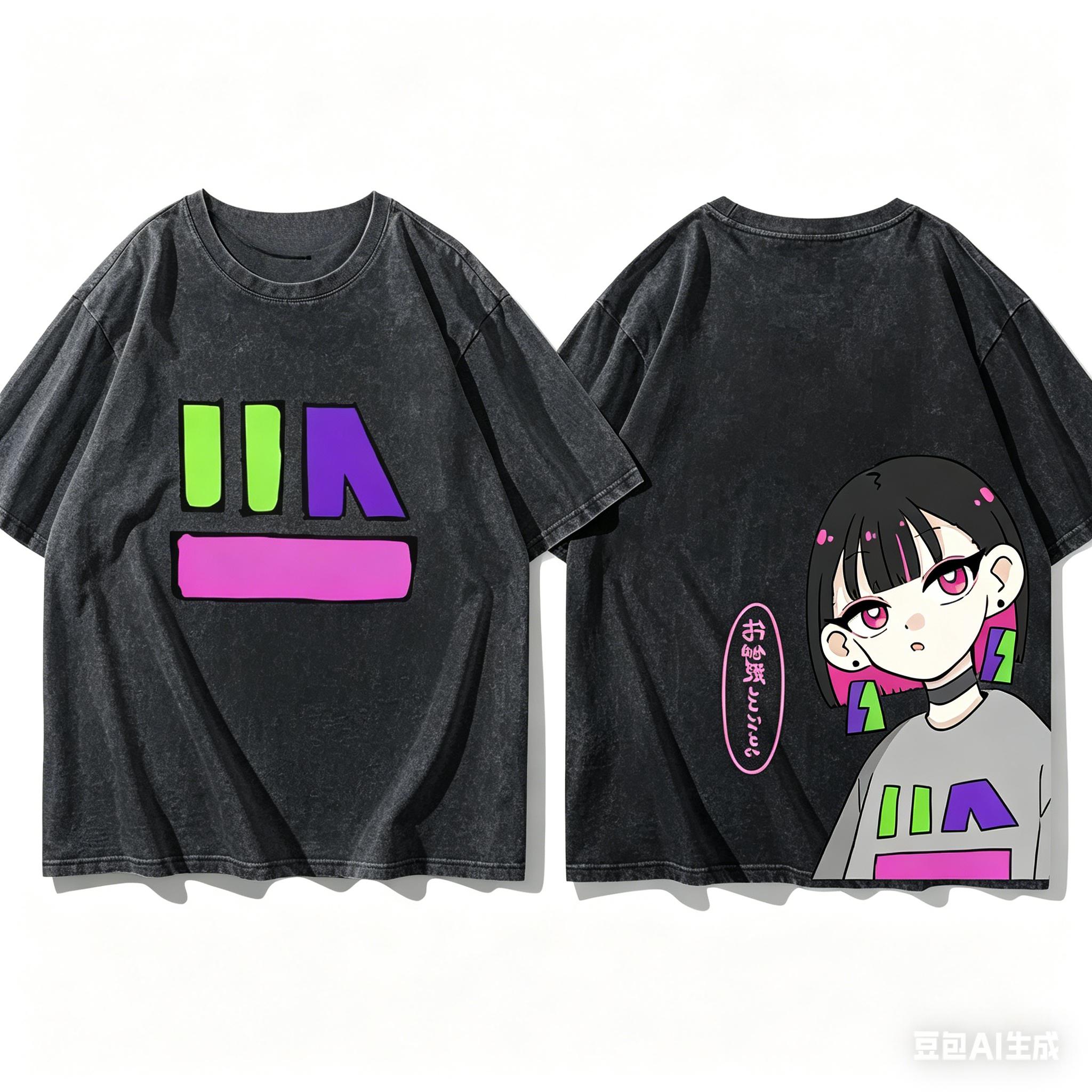 Mayonaka Washed Tshirt personality Clothes NewModel Anime Tshirt Year round clothing Plus Size Unisex Streetwear high quality S