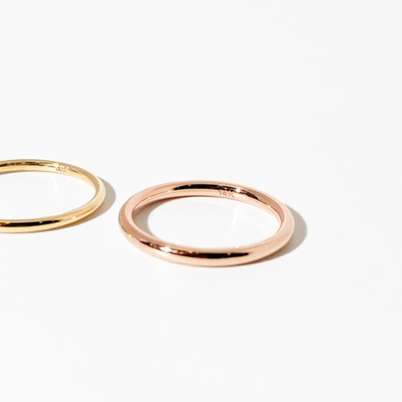 MAYBETOI 14k Pipe Layered Ring