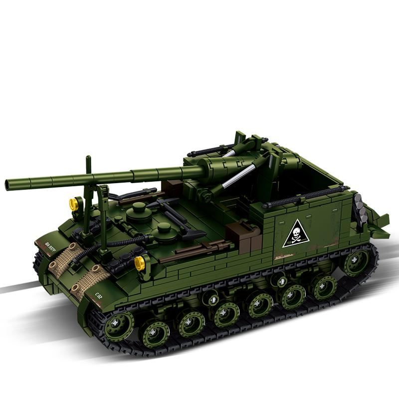 Military War Series World War Army Building Blocks Tank Destroyer M40 Gun Motor Carriage Model DIY Kids Toys Boy Gift