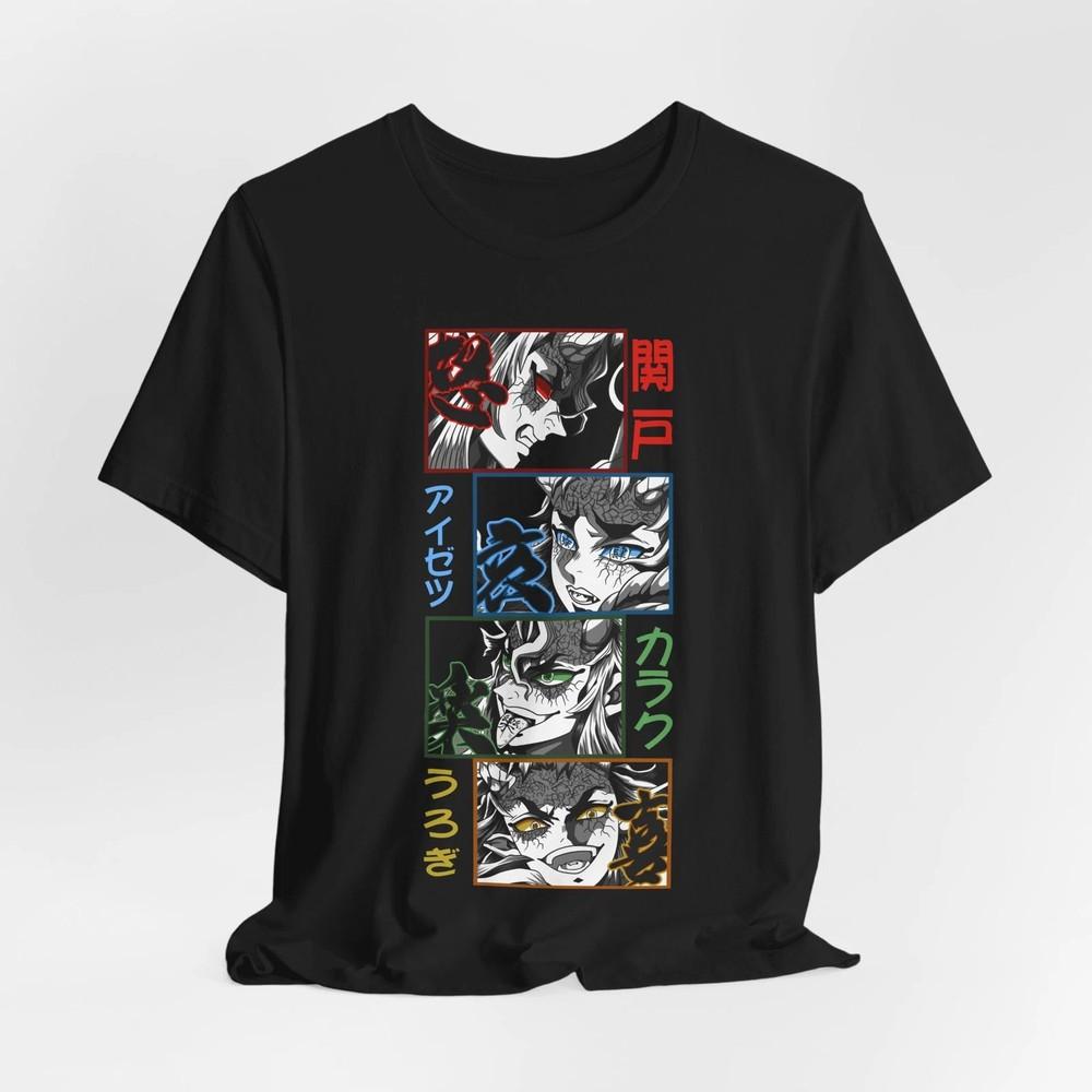 

demen slayer anime t shirt, kimetsu no yaiba, demon team, muzan lot XL