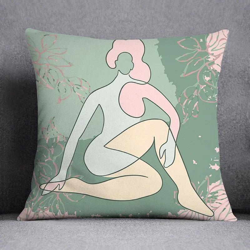 Nordic abstract printed pattern square cushion cover for home living room sofa decoration waist  pillowcase x
