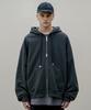 Ezkaton Inverted Crop Zip-Up Hoodie Deep Grey Shot6659