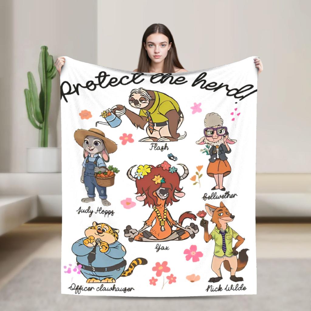 Zootopia Blankets Fleece Textile Decor Judy Hopps Nick Wilde Breathable Super Warm Throw Blankets for Sofa Office Quilt