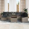 Garden Sofa Set with Cushions and Storage 9 Pcs Gray
