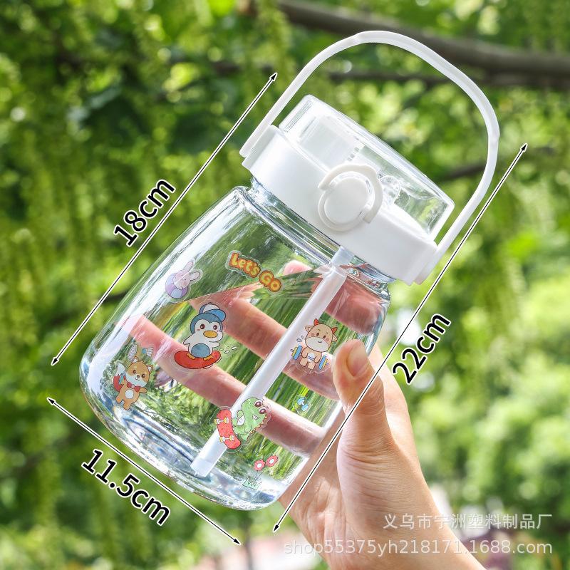 Large Capacity Water Cup Outdoor Sports Kettle Student Portable Children s Straw Cup large capacity