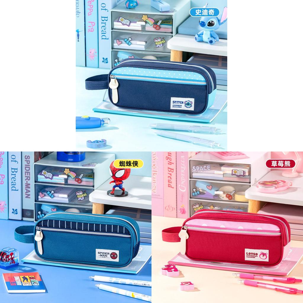 Mickey Mouse Kids Portable Dual Compartment Stationery Bag With Polyester Material For Learning