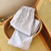 2026 New Women's Spring/Summer Sleeper Pants 100% Cotton Gauze Striped Tether Pants Striped Loose Thin Home Pants
