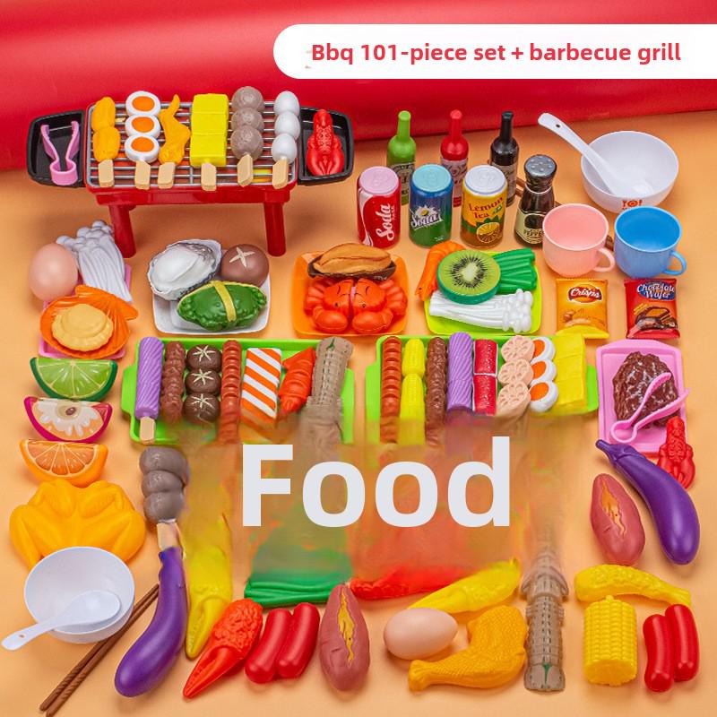 Kids' Pretend Play BBQ Set: Grilled Meat & Skewers Kitchen Toy