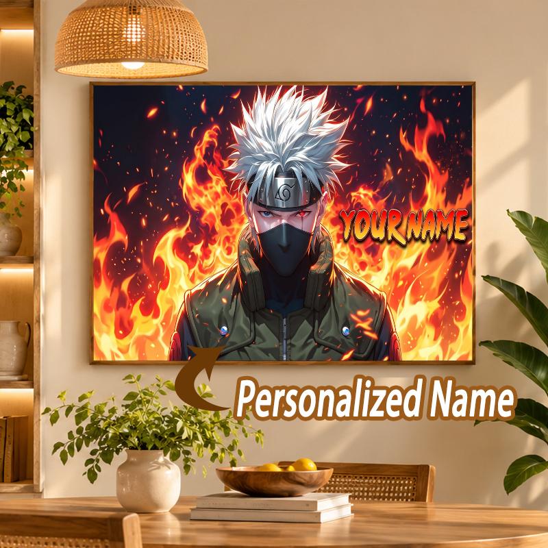 Kakashi Hatake Custom Name Diamond Painting Personalized 5D Full Drill DIY Diamond Art Home Decor