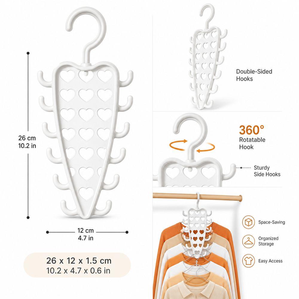 V Shaped Wall Mounted Rack Rotatable Hanger Organizer New Storage Rack for Wardrobe Dorm Room