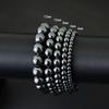 Minimalist 4/6/8/10/12mm Natual Hematite Stone Bracelet For Men Meditation Healing Braclet Black Round Strand Braslet Pulseria