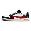 Travis Scott x Air Jordan 1 Preto Branco Travis Scott X AJ1 LOW top Tênis de Basquete Vintage Feminino DZ4137-700(Equipe 1897-)