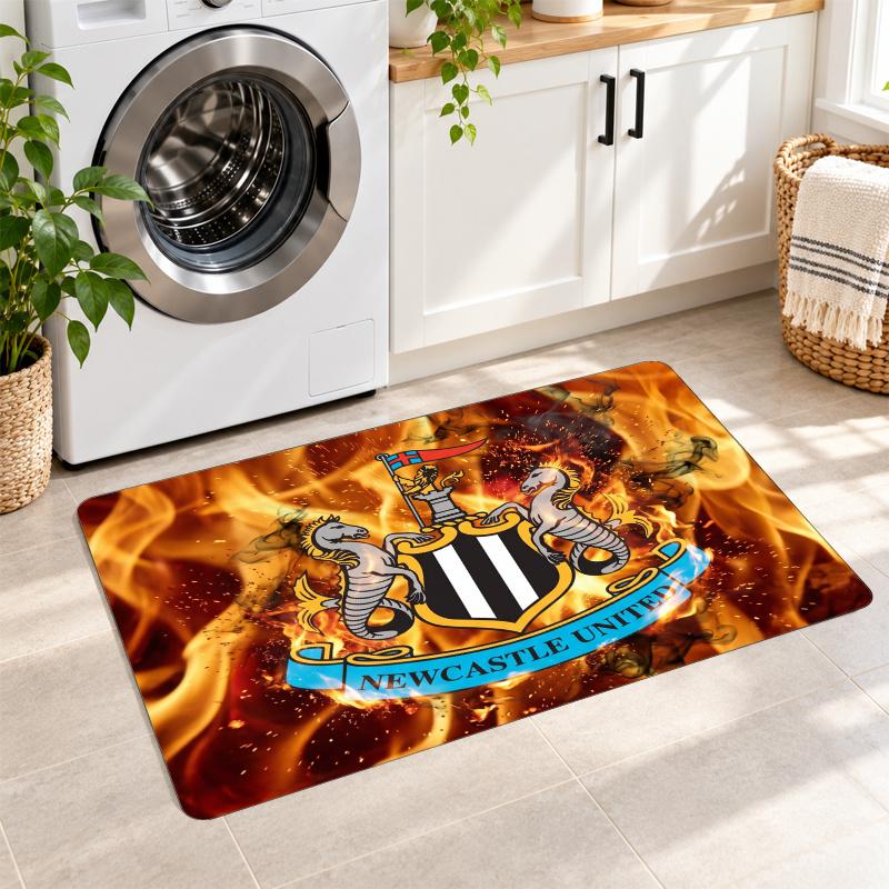 Flannel Kitchen Mat Newcastle United Football Soft Area Rug Non Slip Floor Carpet Home Decoration