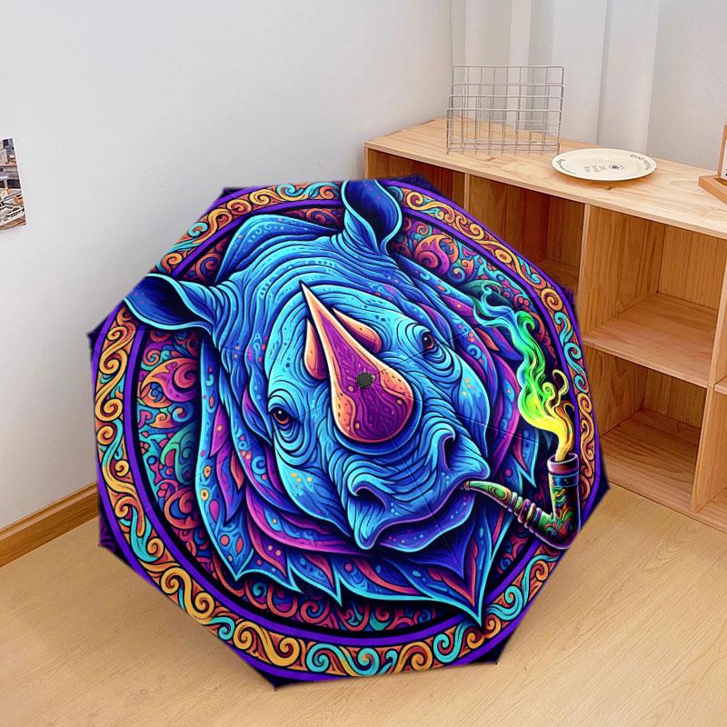 Colorfulanimals Pattern Pattern New Style Umbrella, 1 Piece Automatic Folding Umbrella, Portable Travel Umbrella, Outdoor Umbrella, Birthday Gift