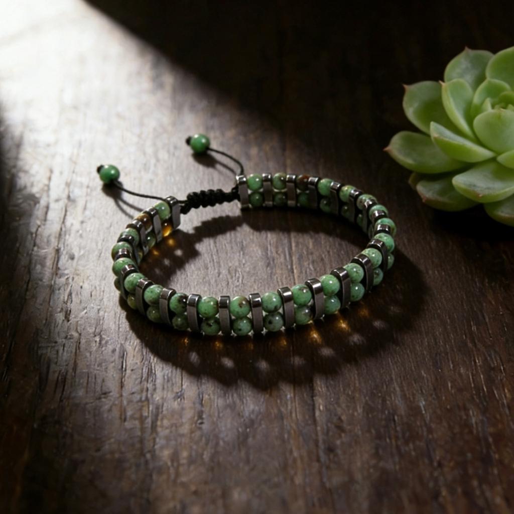 Natural Stone Bracelet, Tiger Eye Black Stone Bead Bracelet, Fashionable Double-layer Woven bracelet,Christmas Gift, Valentine's Day Gift