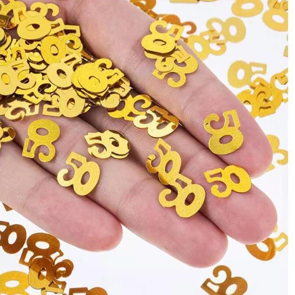 Runtow 20g/bag Gold Paper 50 Confetti , Happy Birrthday Party Decorations ,50th Birthday Anniversary Paper Scraps