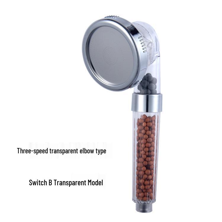Three-Speed Handheld Shower Head with Strong Water Flow and Filtered Water Booster