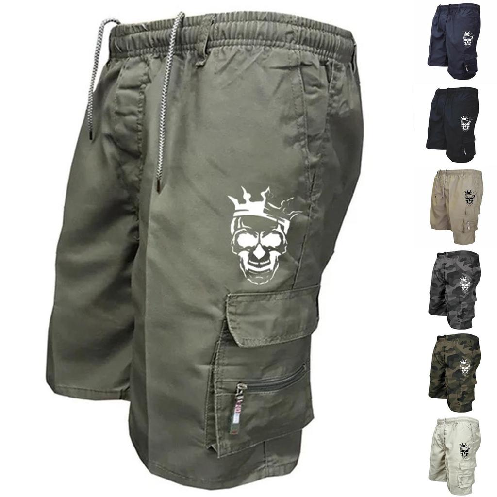 Men's -color Casual Five-pocket Pants, Loose Multi-pocket Outdoor Sports Work Pants