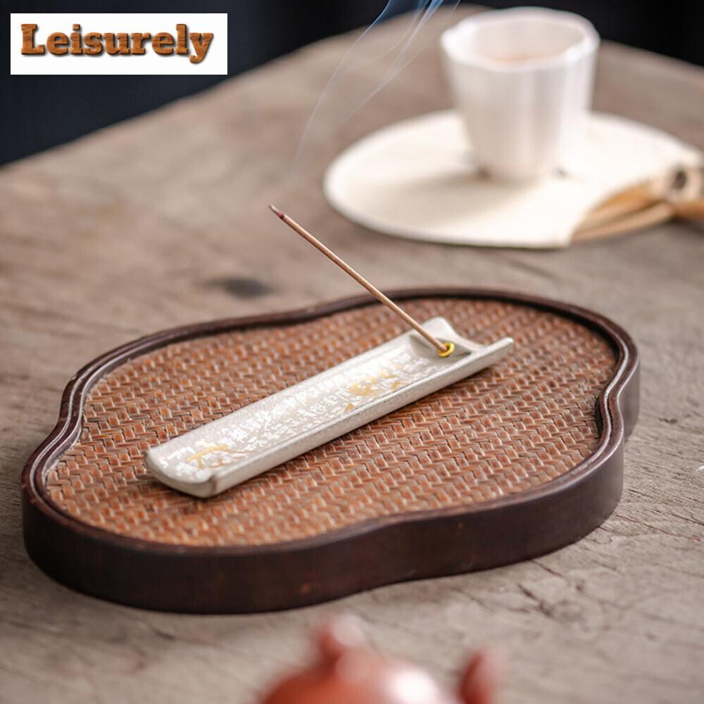 Chinese Style Guanzi Text Incense Holder Ancient Wire Incense Burner Ceramic Incense Vessel  Accessories Decorative Ornaments