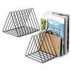 Vinyl Record Holder 9 Slot Metal Storage Rack Vinyl Albums Storage Organizer Magazine Book CD Album Triangle Display