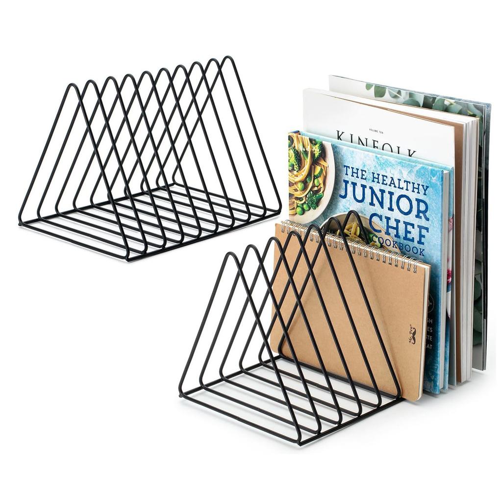 Vinyl Record Holder 9 Slot Metal Storage Rack Vinyl Albums Storage Organizer Magazine Book CD Album Triangle Display