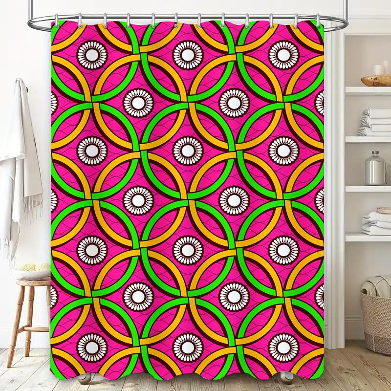 Vibrant Pink Green Yellow Waterproof Shower Curtain Decorative Bathroom Decor Bath Mat Rug Set Modern Home Decorations Customiza