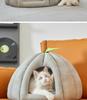 Pumpkin-shaped Pet Bed for Cats and Dogs, Providing a Cozy, Secure Sleeping Space and Hiding Spot.