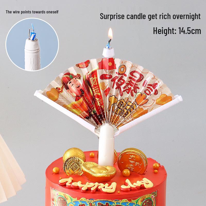Fan-shaped Birthday Cake Surprise Candles - Funny Party Decoration for Kids