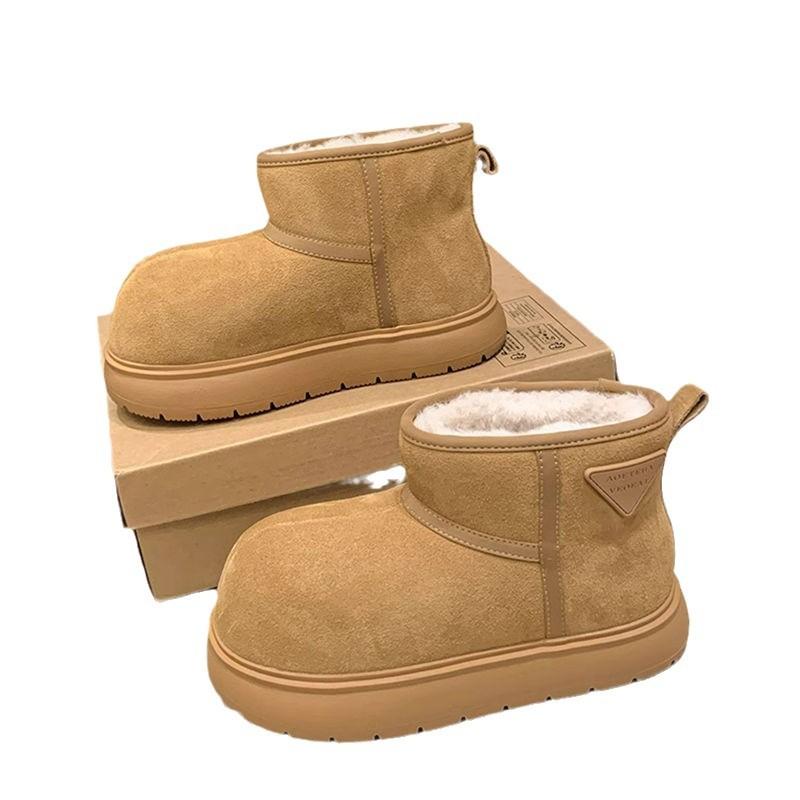 Big head snow boots women's velvet thickened cotton shoes winter new thermal shoes snow cotton snow shoes bread shoes