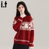 CHOCOOLATEit Women's Red Bow-Knot Knit Pullover Sweater