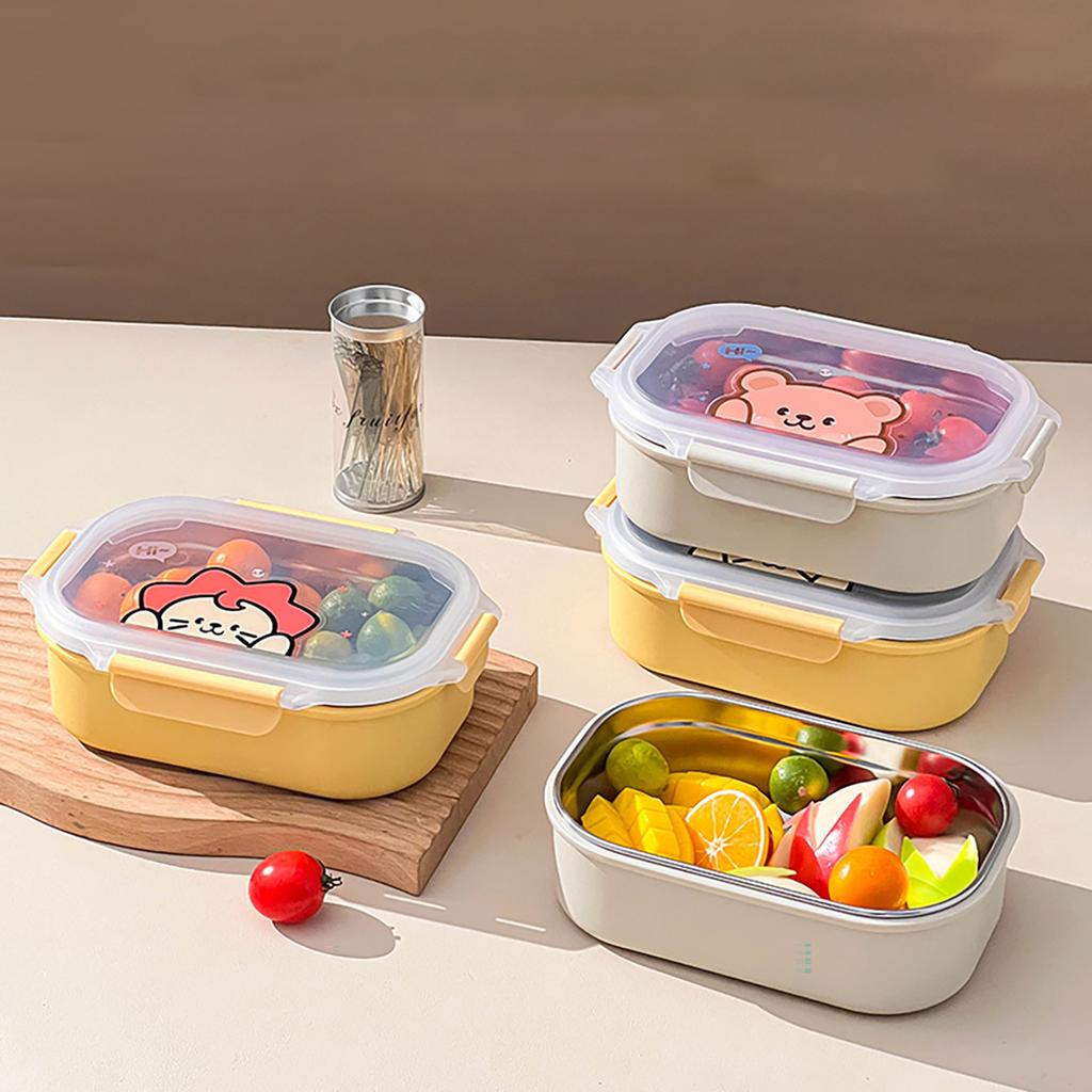 900ml 304 Edelstahl Bento Box Tragbare Auslaufsichere Lunchbox Für Kinder Studenten Schule Lebensmittelbehälter Mikrowellengeeignet