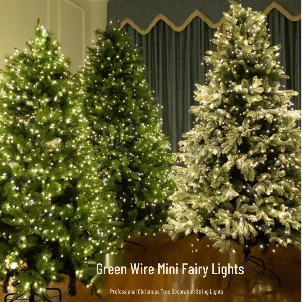 Remote Controlled Copper Wire Star Lights: Green Garland & Christmas Tree Decoration