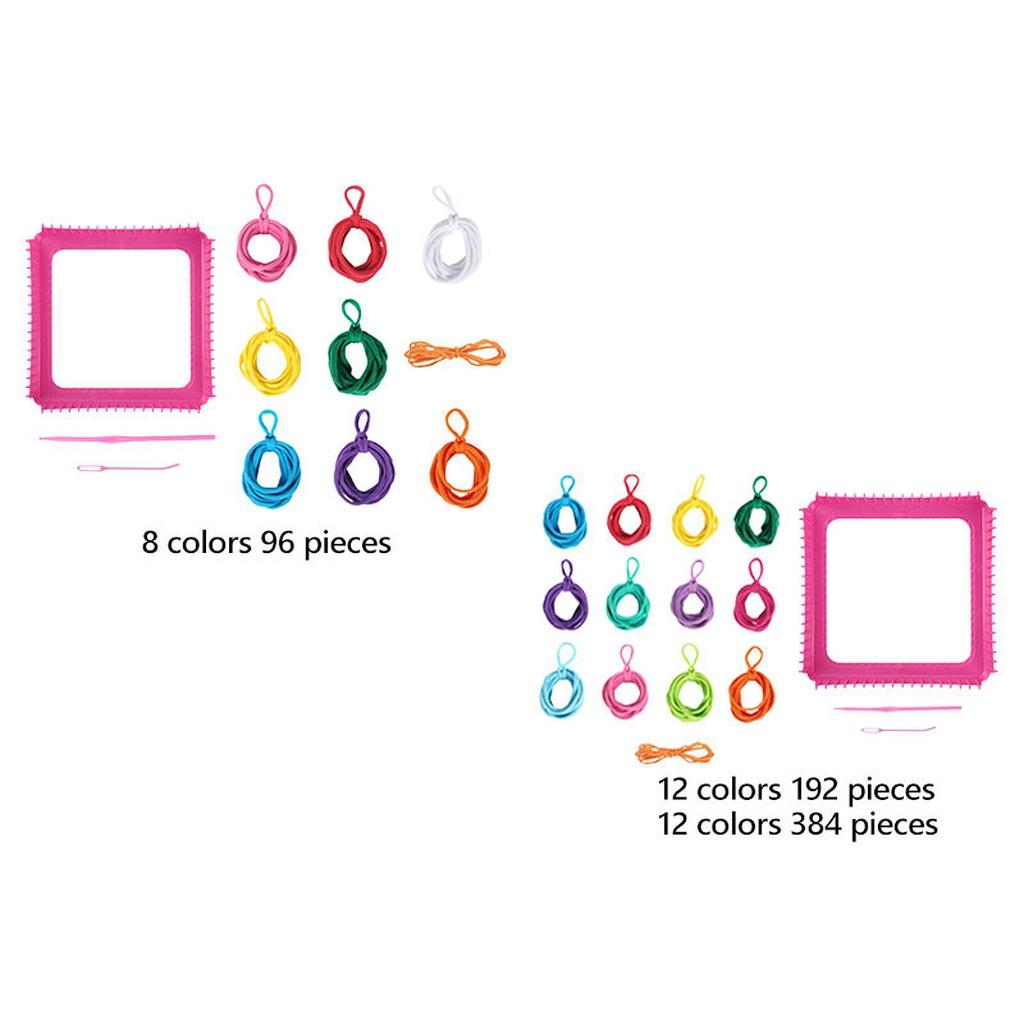 Weaving Loom Kit Making Toy DIY Craft with Crochet Hook Pot Holder Loops for Kids Beginners Adults Tote Bag Christmas Gifts