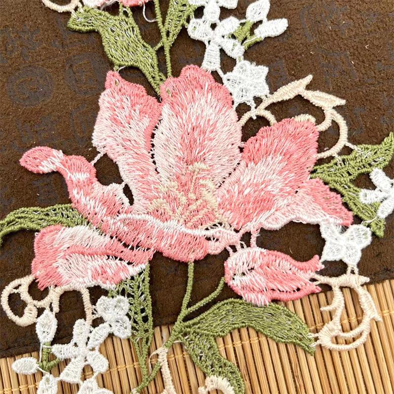 1Pair Dress Embroidered Fashion Embroidered Decals Fabric Sticker Lingerie Breast Flower Sewing DIY Polyester Flower Applique