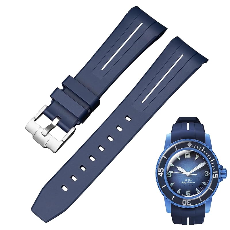 

[Jumpsunfun] 22мм ремешок для часов для Blancpain X Swatch Силиконовый ремешок для часов для Blancpain Swatch Bioceramic SCUBA Fifty Fathoms совместимый Поставляется с