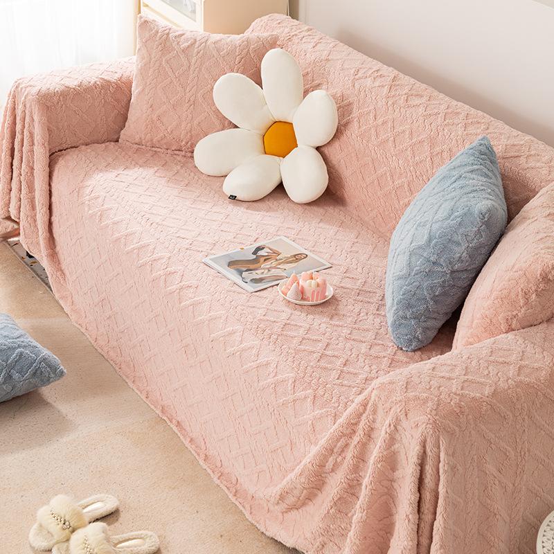 Plush Plain View Four Seasons Universal High-End Sofa All-Inclusive Universal Sofa Cushion Cover Cloth Sofa Towel Slipcover